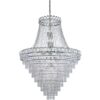 Louis Philipe Chandelier Light In Chrome With Crystal Beads