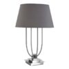 Trento Grey Fabric Shade Table Lamp In Satin Nickel