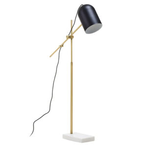 Essen Black Shade Floor Lamp With And White Marble Base