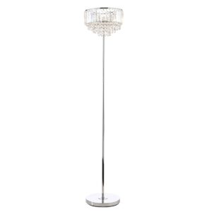 Laura Ashley Vienna Crystal Glass 3 Light Floor Lamp In Polished Chrome Finish