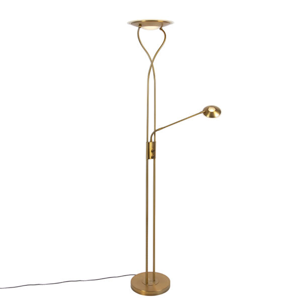 Modern floor lamp bronze incl. LED with reading arm - Mallorca