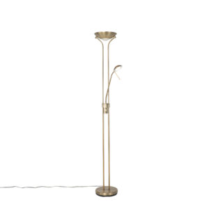 Modern floor lamp bronze with reading lamp incl. LED dim to warm – Diva