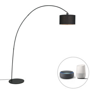 Smart modern arc lamp black incl. A60 Wifi – Vinossa