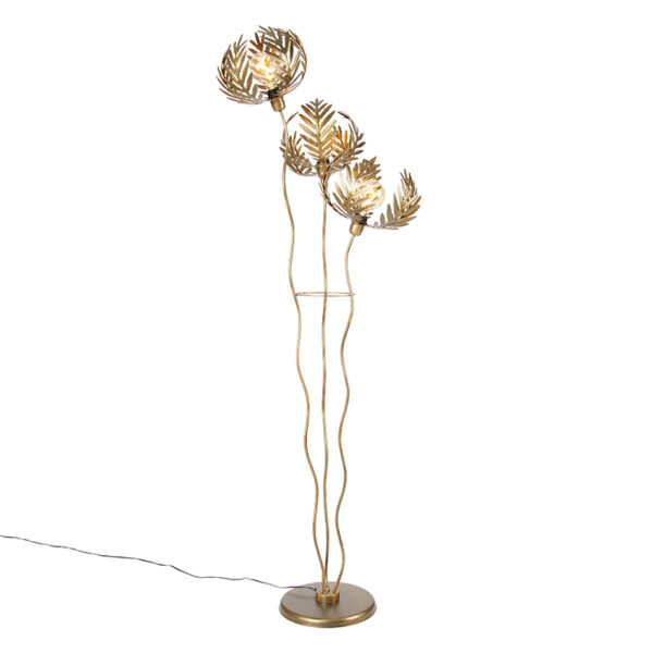 Vintage floor lamp gold 3-light - Botanica Kringel
