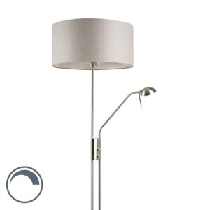 Floor lamp steel and gray with adjustable reading arm – Luxor