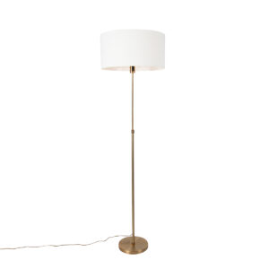 Floor lamp adjustable bronze with shade white 50 cm – Parte
