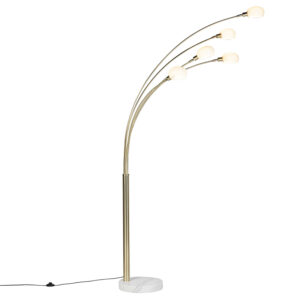 Art deco floor lamp gold 5 lamps – Sixties Marmo