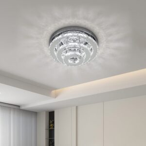 3-Tier Chic Crystal Ceiling Light with Chrome Finish