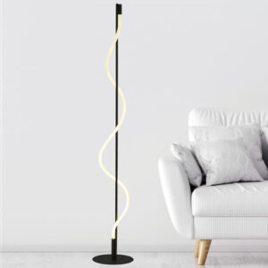 Serpent LED Opal Snaked Floor Lamp In Matt Black