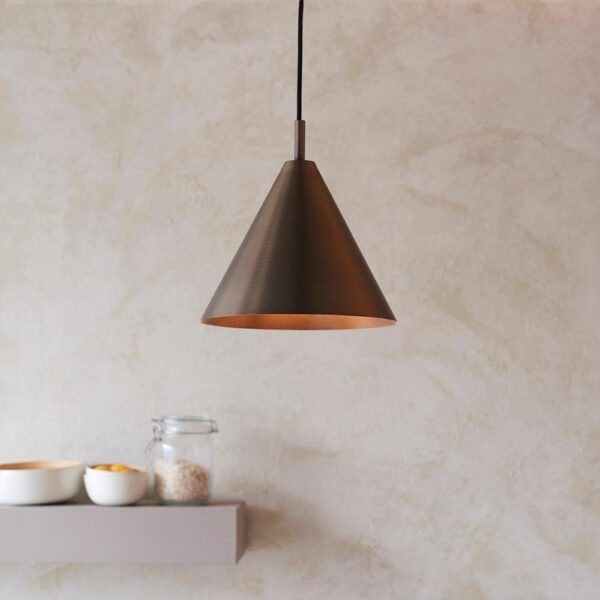 Carlisle Metal Pendant Ceiling Light In Antique Bronze
