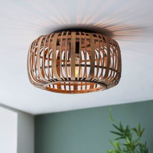 Murray Bamboo Flush Ceiling Light In Natural