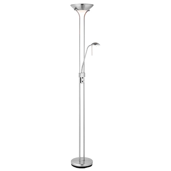Reading Mother And Child Task Floor Lamp In Satin Chrome