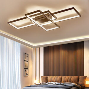 Modern LED Ceiling Light with 3 Black Rectangle Lampshades