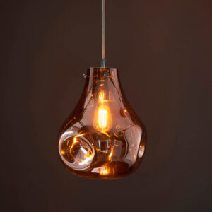 Morrison Blown Glass Pendant Ceiling Light In Copper Metallic