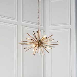 Allston Prism Glass Pendant Ceiling Light In Antique Brass