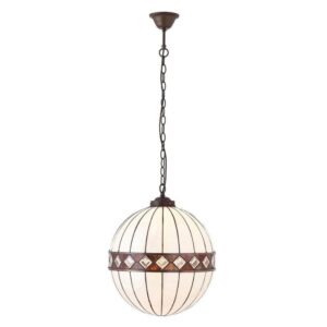 Interiors 1900 67045 Fargo Tiffany Medium 1 Light Globe Ceiling Pendant Light