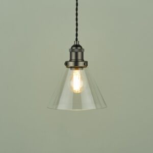 Laura Ashley Industrial Isaac 1 Light Ceiling Pendant Light in Nickel Finish