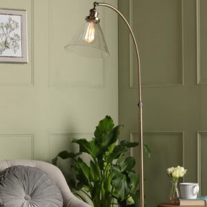 Laura Ashley Isaac Floor Lamp Antique Brass and Glass LA3756313-Q