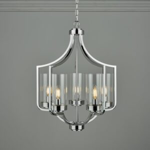 Laura Ashley Joseph 5 Light Ceiling Chandelier in Polished Chrome Finish