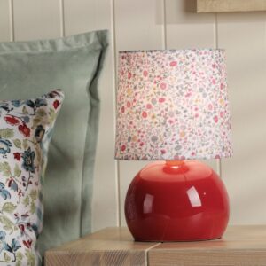Laura Ashley Knowlton Table Lamp In Pink Crackle Glaze With Shade LA3756617-Q