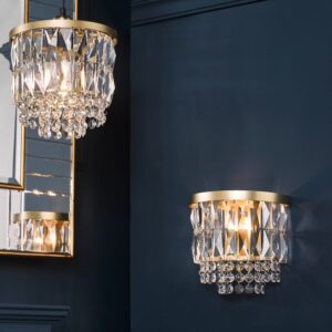 Laura Ashley Rhosill Crystal Wall Light In Matt Antique Brass Finish LA3756391-Q