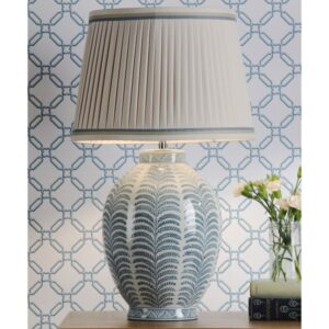 Laura Ashley Stannard Table Lamp In Blue Ceramic With Shade LA3756620-Q