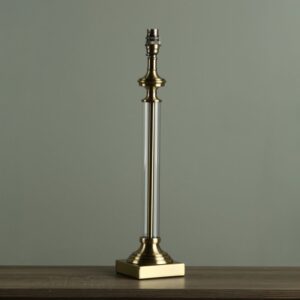 Laura Ashley Winston Glass Candlestick Table Lamp Base In Antique Brass Finish