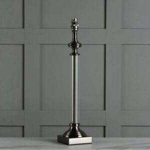 Laura Ashley Winston Glass Candlestick Table Lamp Base In Antique Chrome Finish
