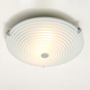 Roundel 2 Lights Glass Flush Ceiling Light In Chrome