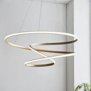 Salina Large Metal Pendant Ceiling Light In Gold