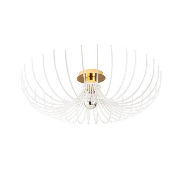 Aspendos Large Metal Semi-Flush Ceiling Light in White