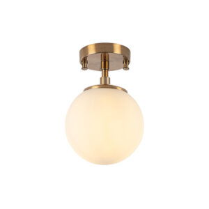Atmaca White Glass Ceiling Light Bulb in Vintage