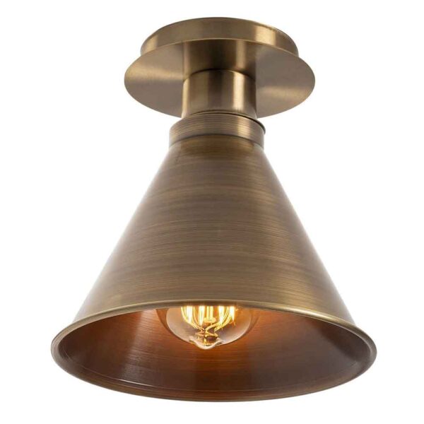 Berceste Metal Flush Ceiling Light in Copper
