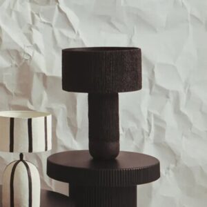 Cerano Metal Etched Linear Table Lamp in Black