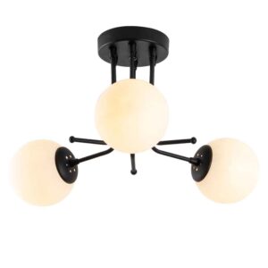 Daisy 3 Light Metal Ceiling Light in Black