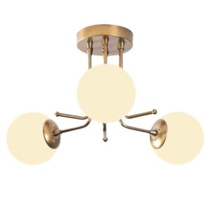 Daisy 3 Light Metal Ceiling Light in Gold