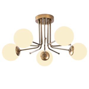 Daisy 5 Light Metal Ceiling Light in Gold