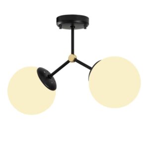 Damar 2 Light Metal Ceiling Light in Black