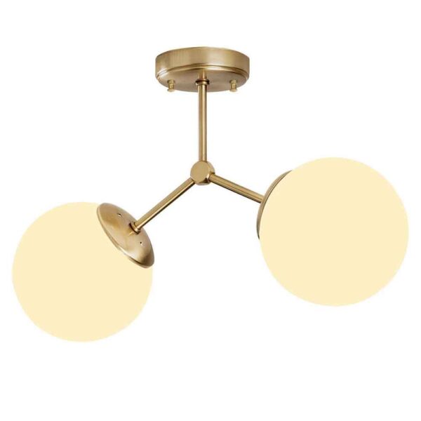 Damar 2 Light Metal Ceiling Light in Gold