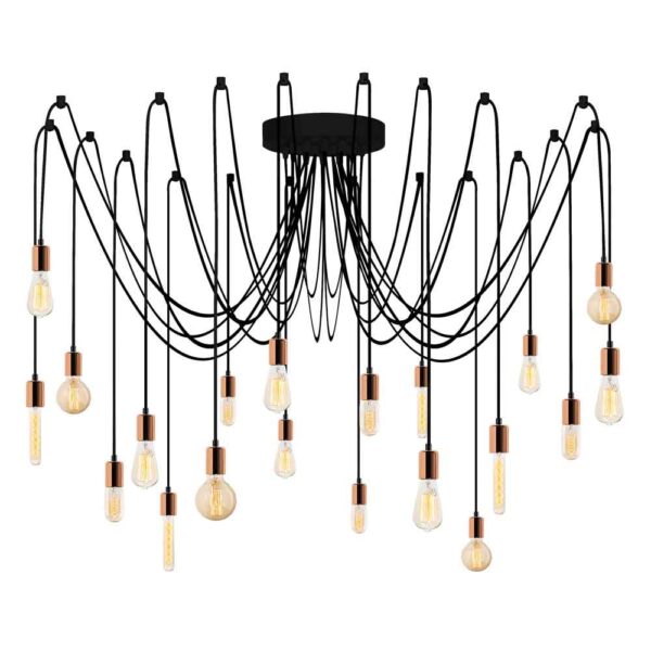 Kabluni Metal Ceiling Chandelier Light in Copper