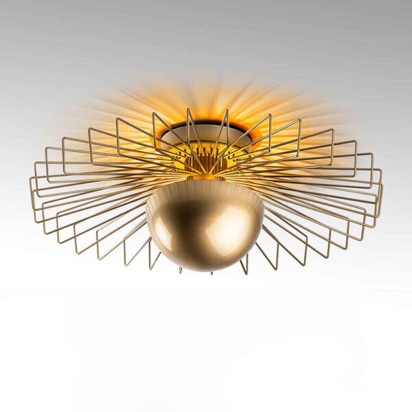 Kaya Large Metal Semi-Flush Ceiling Light in Gold