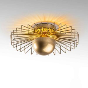 Kaya Small Metal Semi-Flush Ceiling Light in Gold