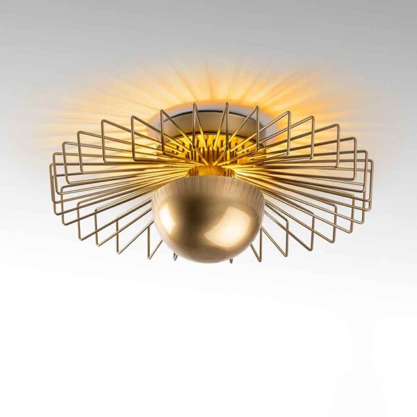 Kaya Small Metal Semi-Flush Ceiling Light in Gold