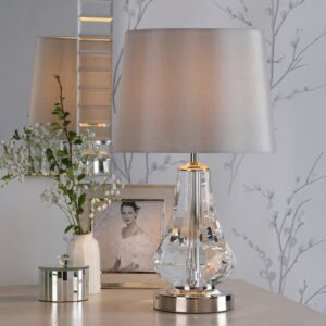 Laura Ashley Humby Crystal Touch Table Lamp With Silver Faux Shade LA3756244-Q