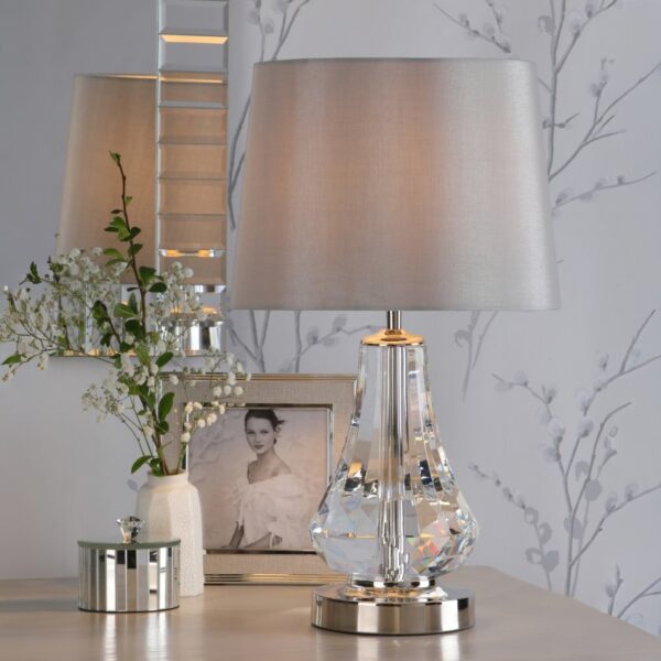 Laura Ashley Humby Crystal Touch Table Lamp With Silver Faux Shade LA3756244-Q