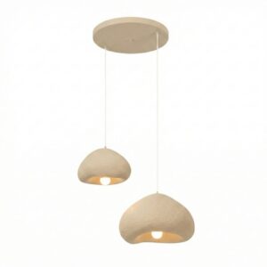 Lora 2 Light Metal Ceiling Chandelier Light in Beige