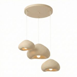 Lora 3 Light Metal Ceiling Chandelier Light in Beige