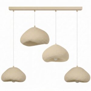 Lora 4 Light Metal Ceiling Chandelier Light in Ecru