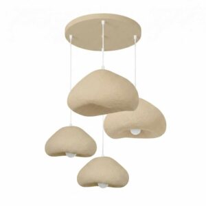 Lora 4 Light Metal Drop Ceiling Chandelier Light in Ecru