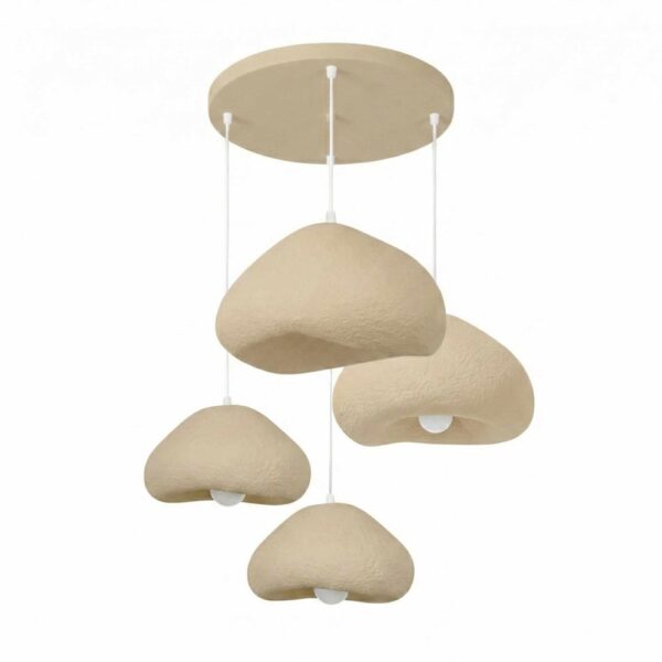 Lora 4 Light Metal Drop Ceiling Chandelier Light in Ecru